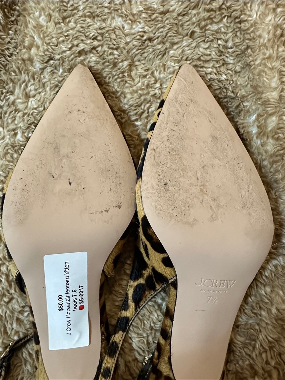 J. Crew Leopard-Print Pointed Toe Slingback Flats - Tan/Black - Picture 5 of 10